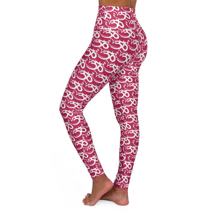 Swan Om Shanti Mission High Waisted Yoga Leggings - Pink