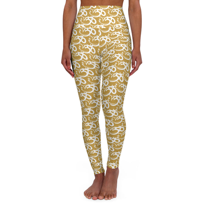 Swan Om Shanti Mission High Waisted Yoga Leggings - Gold