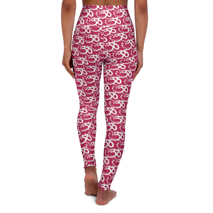 Swan Om Shanti Mission High Waisted Yoga Leggings - Pink