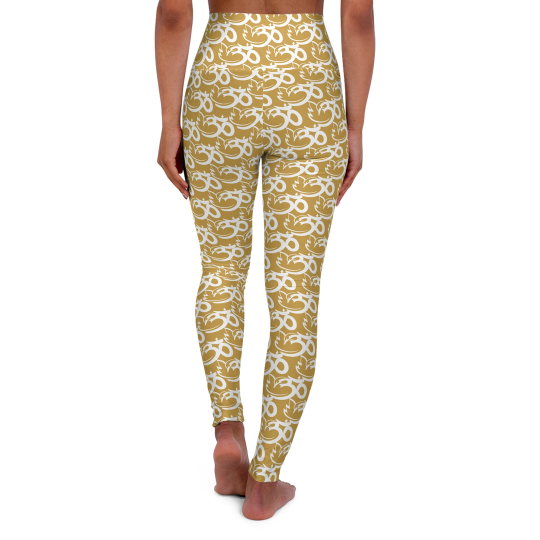 Swan Om Shanti Mission High Waisted Yoga Leggings - Gold