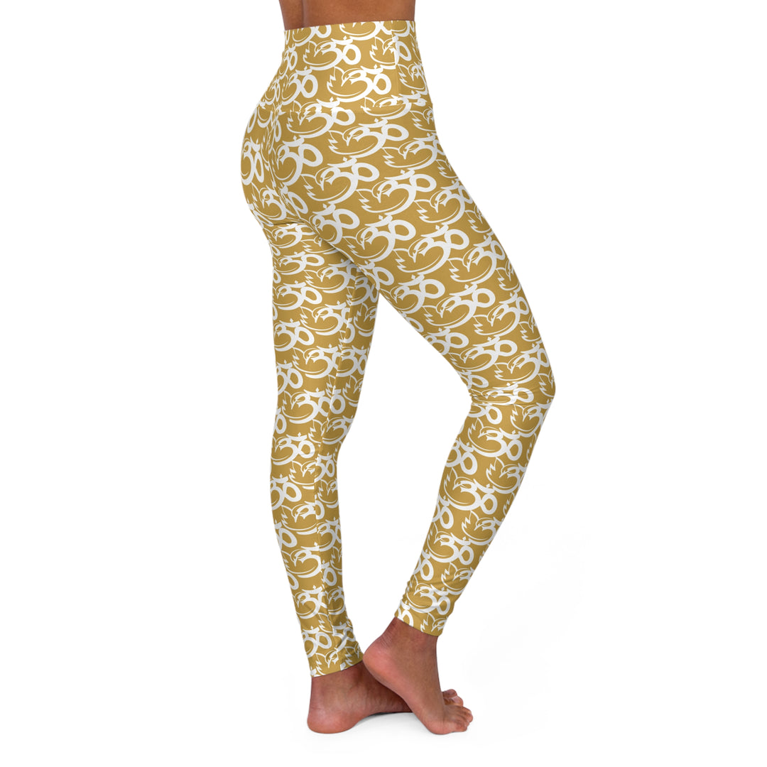 Swan Om Shanti Mission High Waisted Yoga Leggings - Gold