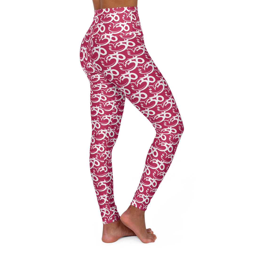 Swan Om Shanti Mission High Waisted Yoga Leggings - Pink